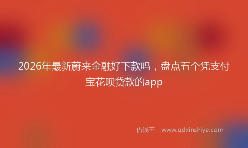 2026年最新蔚来金融好下款吗，盘点五个凭支付宝花呗贷款的app