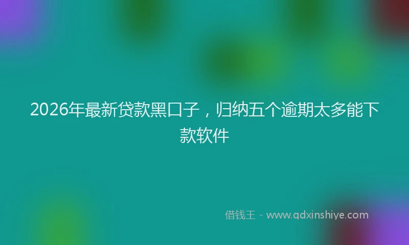 2026年最新贷款黑口子，归纳五个逾期太多能下款软件