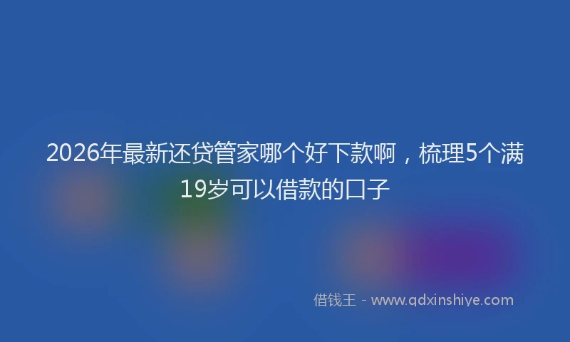 2026年最新还贷管家哪个好下款啊，梳理5个满19岁可以借款的口子