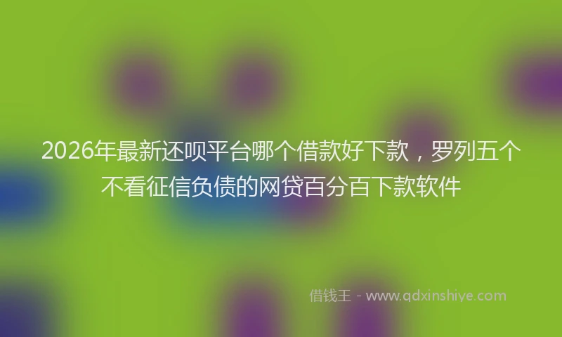 2026年最新还呗平台哪个借款好下款，罗列五个不看征信负债的网贷百分百下款软件