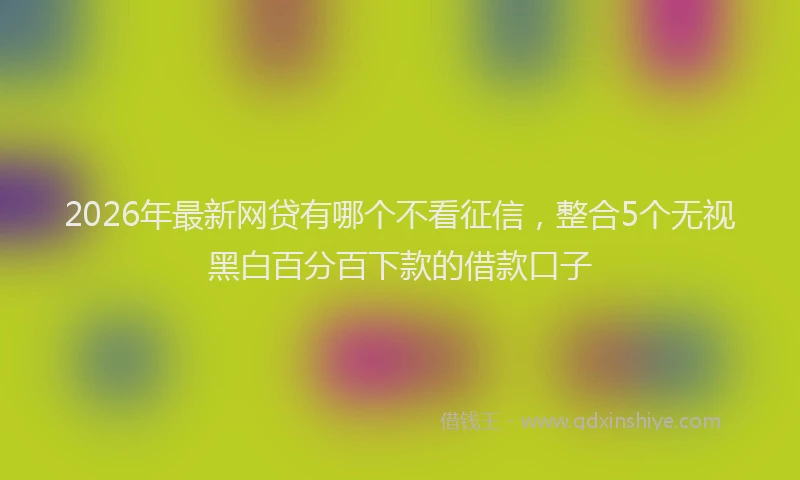 2026年最新网贷有哪个不看征信，整合5个无视黑白百分百下款的借款口子