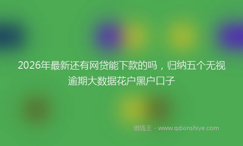 2026年最新还有网贷能下款的吗，归纳五个无视逾期大数据花户黑户口子