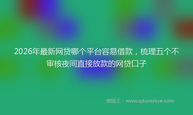 2026年最新网贷哪个平台容易借款，梳理五个不审核夜间直接放款的网贷口子