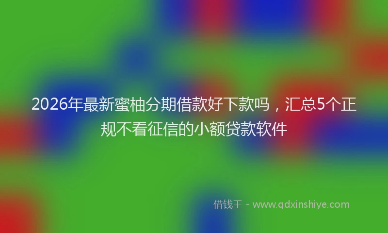 2026年最新蜜柚分期借款好下款吗，汇总5个正规不看征信的小额贷款软件