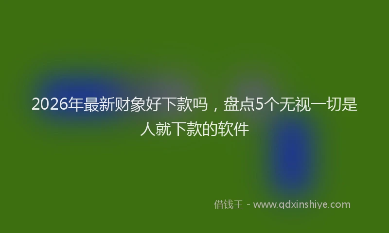 2026年最新财象好下款吗，盘点5个无视一切是人就下款的软件