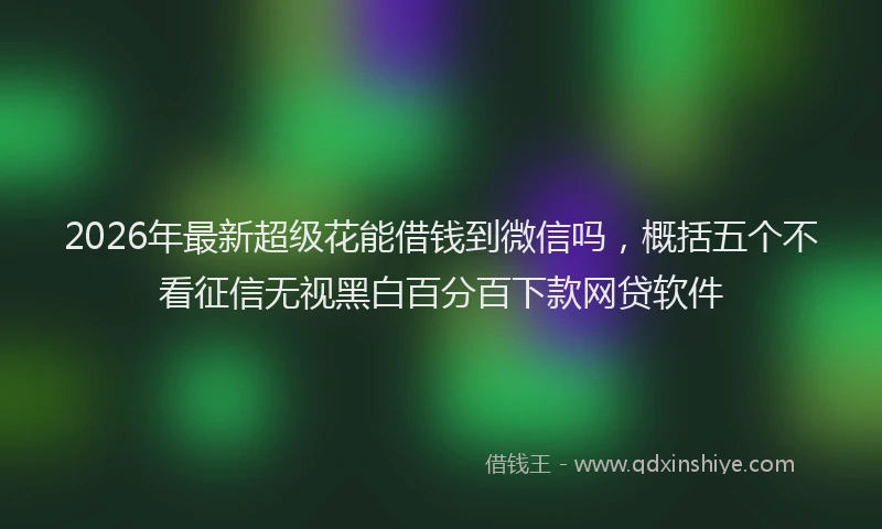 2026年最新超级花能借钱到微信吗，概括五个不看征信无视黑白百分百下款网贷软件