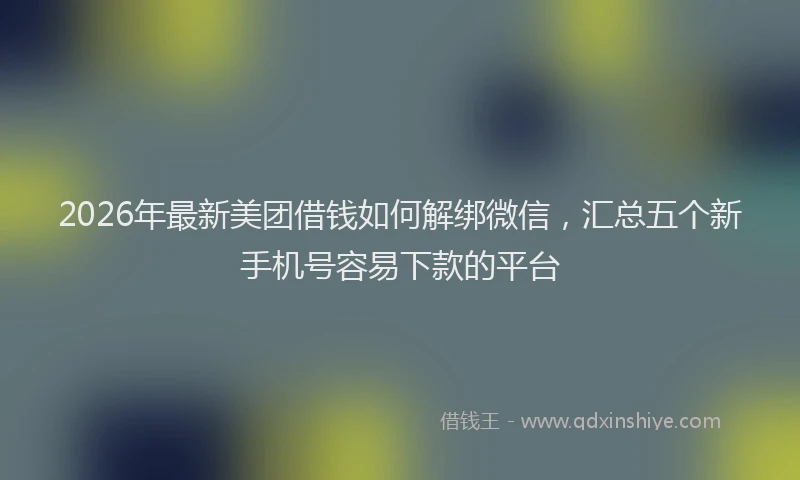 2026年最新美团借钱如何解绑微信，汇总五个新手机号容易下款的平台