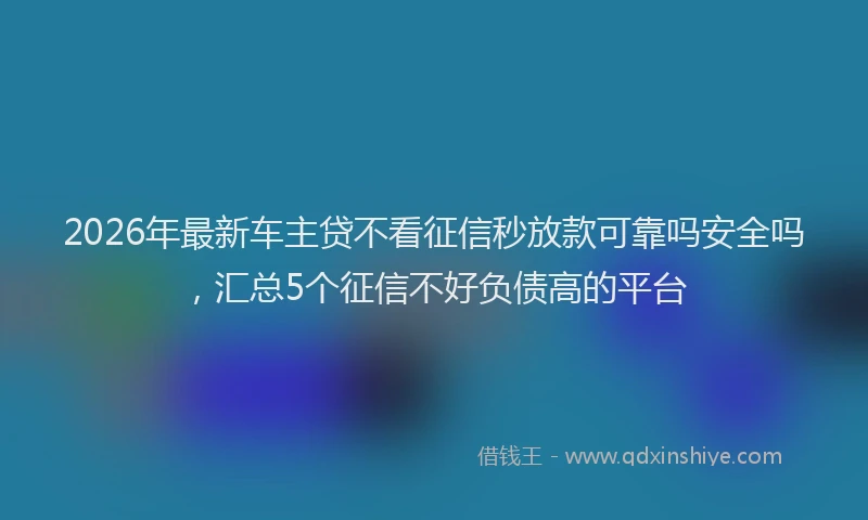 2026年最新车主贷不看征信秒放款可靠吗安全吗，汇总5个征信不好负债高的平台