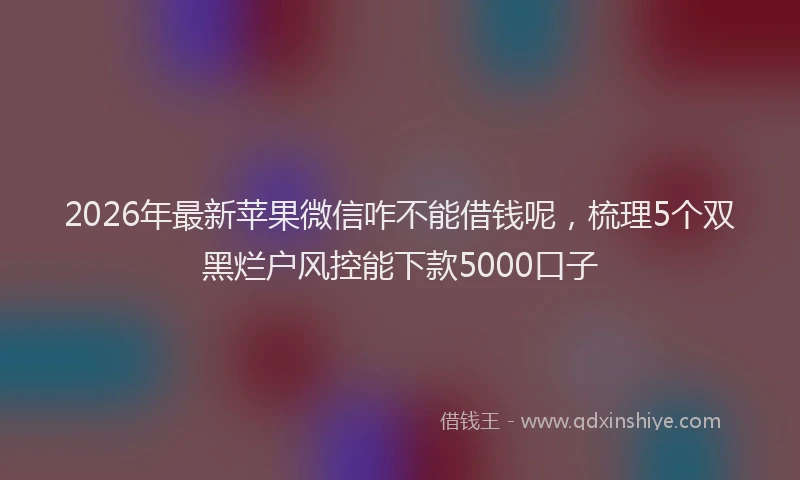 2026年最新苹果微信咋不能借钱呢，梳理5个双黑烂户风控能下款5000口子