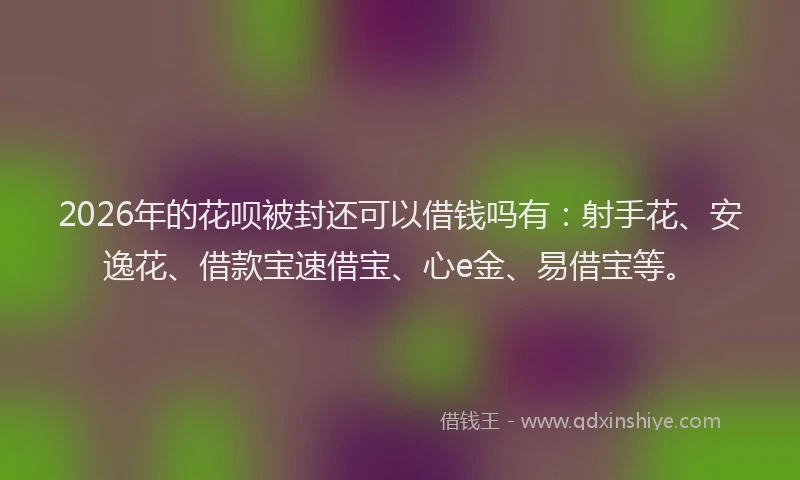 2026年的花呗被封还可以借钱吗有：射手花、安逸花、借款宝速借宝、心e金、易借宝等。