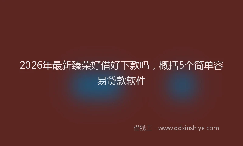 2026年最新臻荣好借好下款吗，概括5个简单容易贷款软件