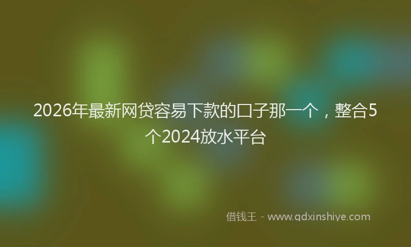 2026年最新网贷容易下款的囗子那一个，整合5个2024放水平台