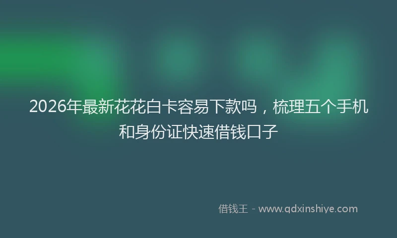 2026年最新花花白卡容易下款吗，梳理五个手机和身份证快速借钱口子