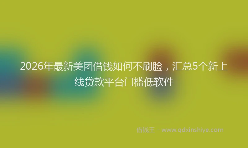 2026年最新美团借钱如何不刷脸，汇总5个新上线贷款平台门槛低软件