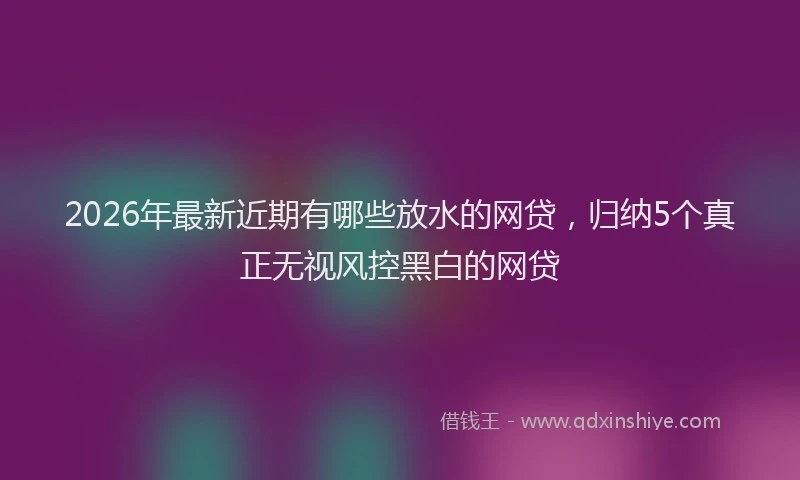 2026年最新近期有哪些放水的网贷，归纳5个真正无视风控黑白的网贷