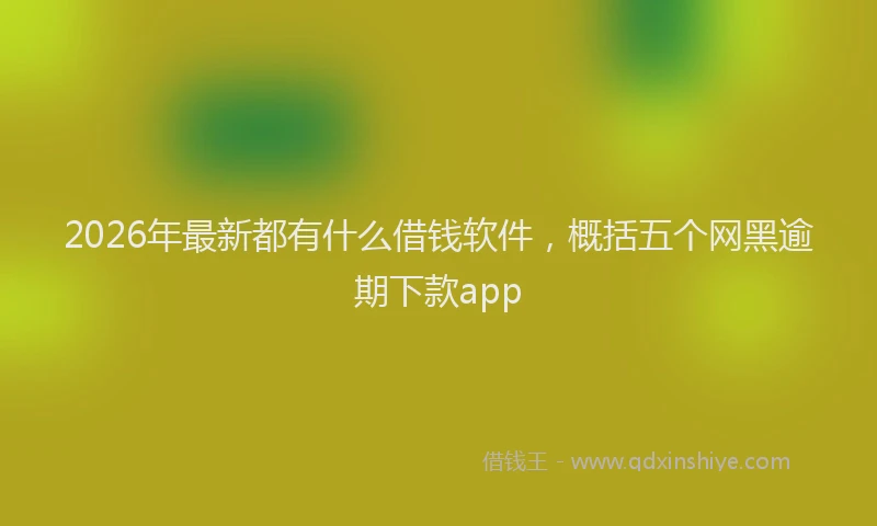 2026年最新都有什么借钱软件，概括五个网黑逾期下款app