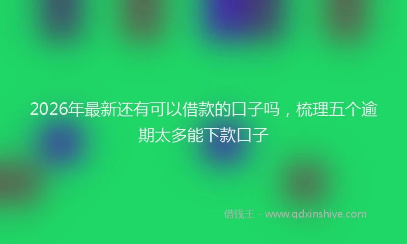 2026年最新还有可以借款的口子吗，梳理五个逾期太多能下款口子