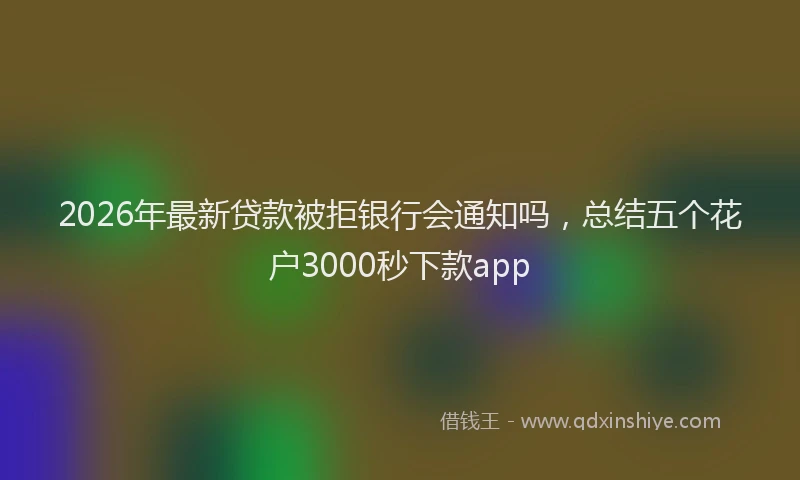 2026年最新贷款被拒银行会通知吗，总结五个花户3000秒下款app
