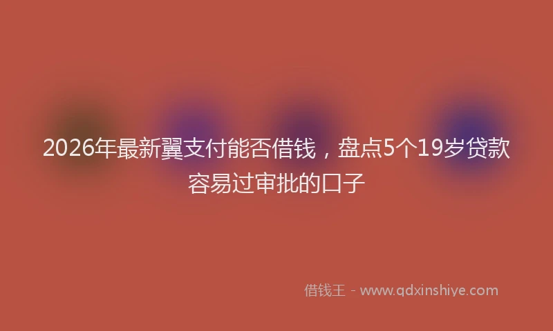 2026年最新翼支付能否借钱，盘点5个19岁贷款容易过审批的口子