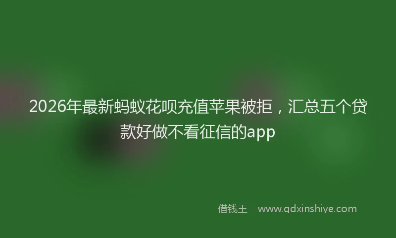2026年最新蚂蚁花呗充值苹果被拒，汇总五个贷款好做不看征信的app
