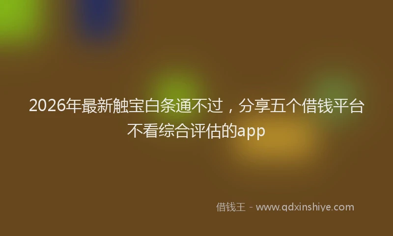 2026年最新触宝白条通不过，分享五个借钱平台不看综合评估的app