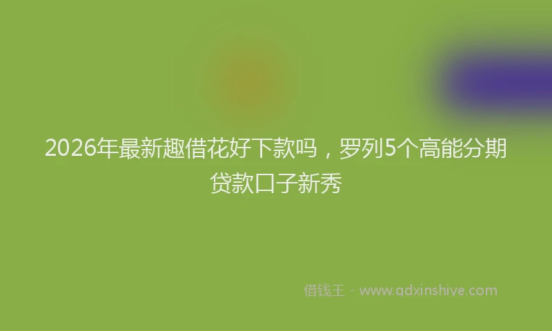 2026年最新趣借花好下款吗，罗列5个高能分期贷款口子新秀