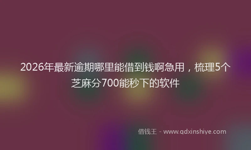 2026年最新逾期哪里能借到钱啊急用，梳理5个芝麻分700能秒下的软件