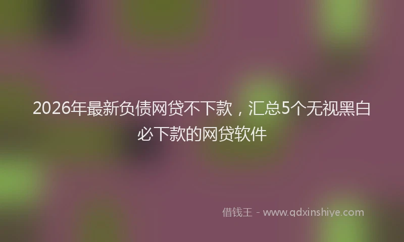 2026年最新负债网贷不下款，汇总5个无视黑白必下款的网贷软件