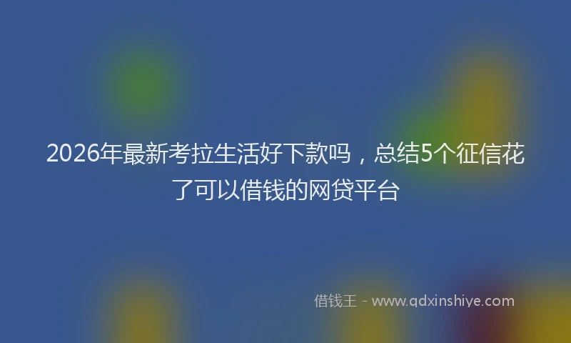 2026年最新考拉生活好下款吗，总结5个征信花了可以借钱的网贷平台