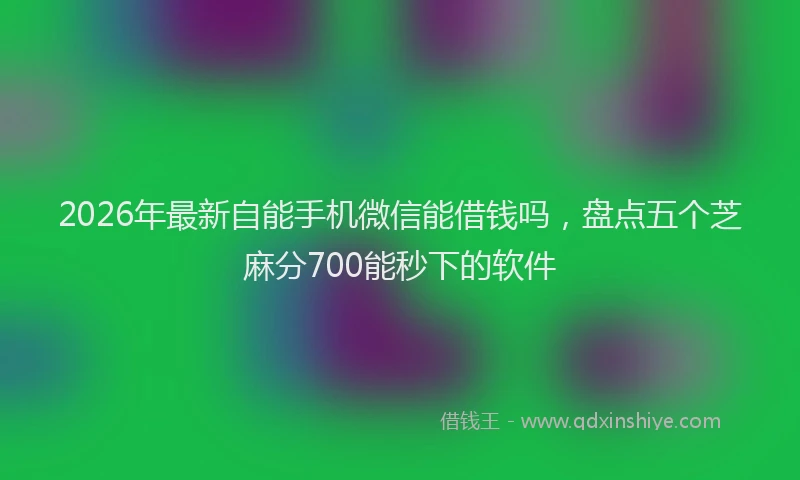 2026年最新自能手机微信能借钱吗，盘点五个芝麻分700能秒下的软件