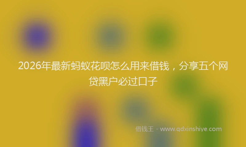 2026年最新蚂蚁花呗怎么用来借钱，分享五个网贷黑户必过口子