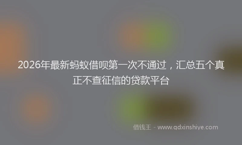 2026年最新蚂蚁借呗第一次不通过，汇总五个真正不查征信的贷款平台