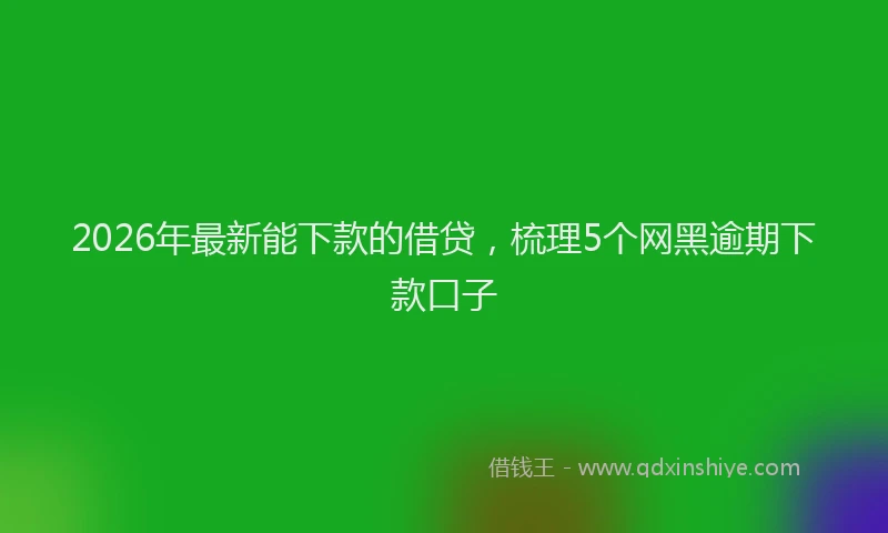 2026年最新能下款的借贷，梳理5个网黑逾期下款口子