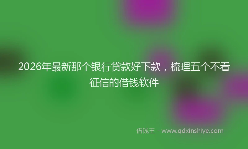 2026年最新那个银行贷款好下款，梳理五个不看征信的借钱软件