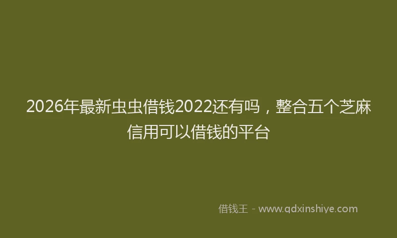 2026年最新虫虫借钱2022还有吗，整合五个芝麻信用可以借钱的平台