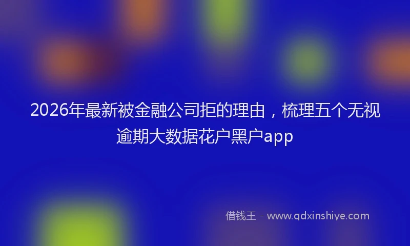 2026年最新被金融公司拒的理由，梳理五个无视逾期大数据花户黑户app