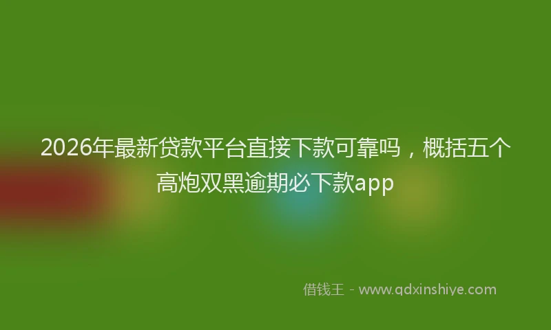 2026年最新贷款平台直接下款可靠吗，概括五个高炮双黑逾期必下款app
