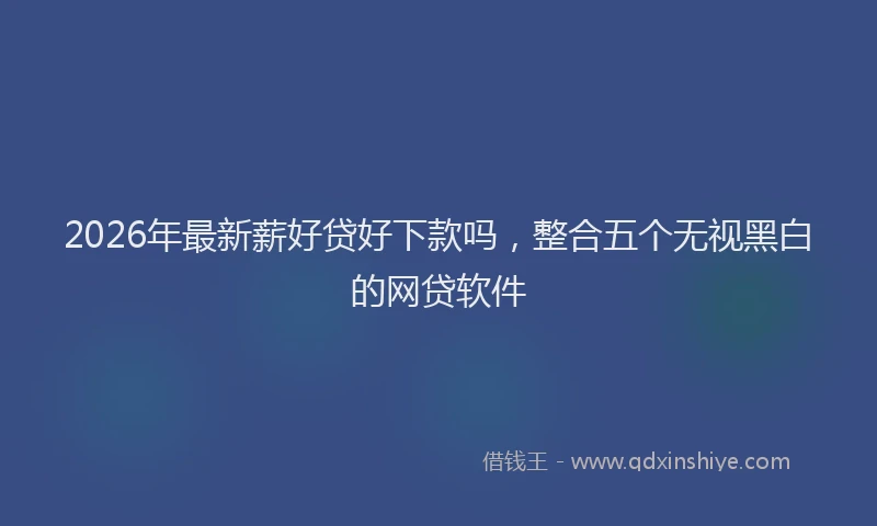 2026年最新薪好贷好下款吗，整合五个无视黑白的网贷软件