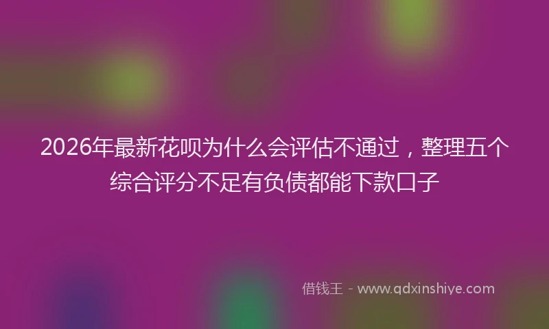 2026年最新花呗为什么会评估不通过，整理五个综合评分不足有负债都能下款口子