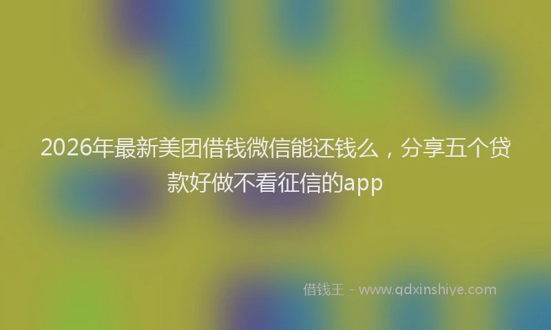 2026年最新美团借钱微信能还钱么，分享五个贷款好做不看征信的app