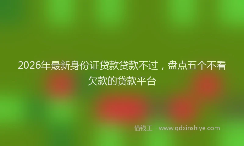 2026年最新身份证贷款贷款不过，盘点五个不看欠款的贷款平台