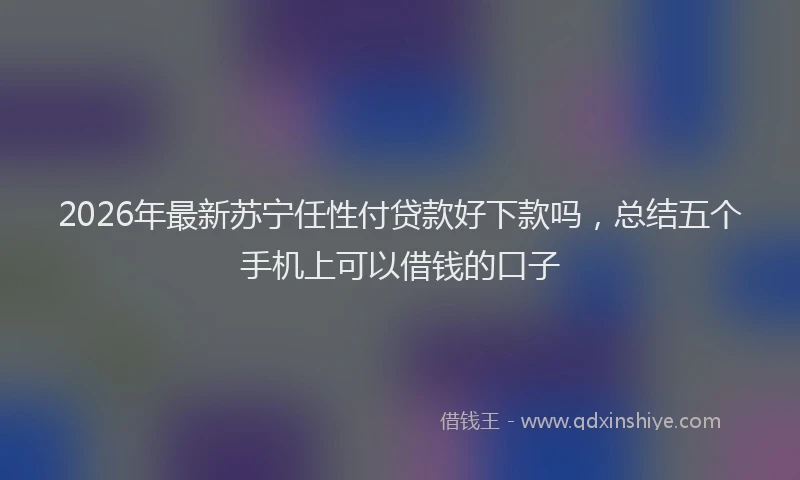 2026年最新苏宁任性付贷款好下款吗，总结五个手机上可以借钱的口子