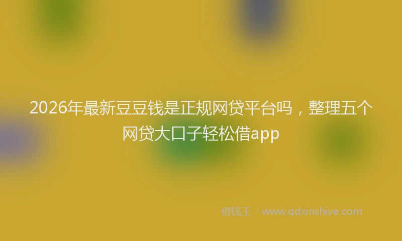 2026年最新豆豆钱是正规网贷平台吗，整理五个网贷大口子轻松借app