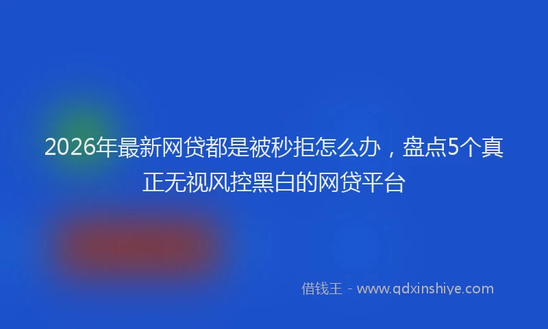 2026年最新网贷都是被秒拒怎么办，盘点5个真正无视风控黑白的网贷平台