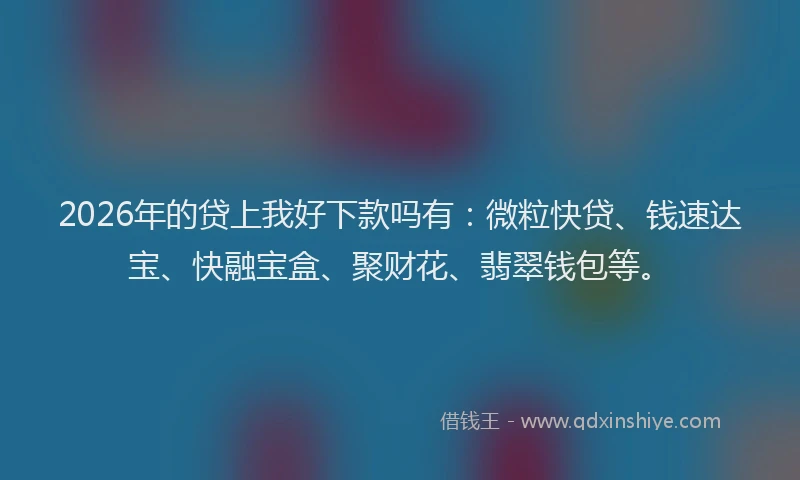 2026年的贷上我好下款吗有：微粒快贷、钱速达宝、快融宝盒、聚财花、翡翠钱包等。