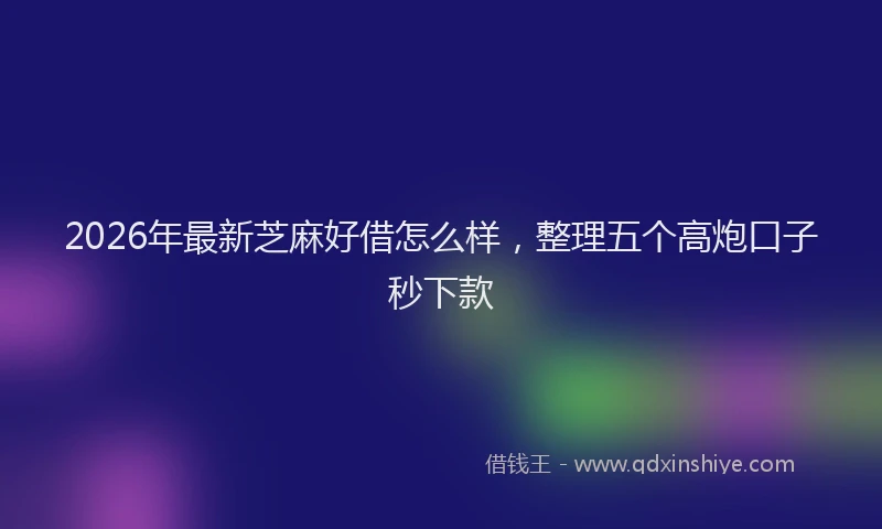 2026年最新芝麻好借怎么样，整理五个高炮口子秒下款