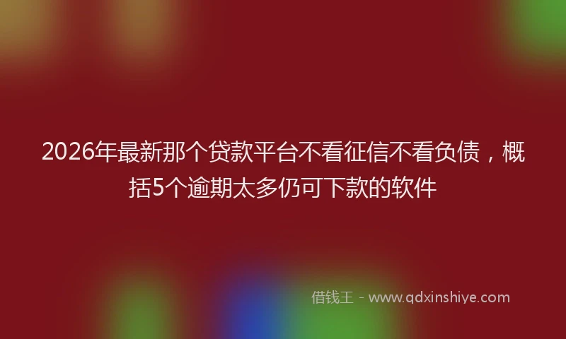 2026年最新那个贷款平台不看征信不看负债，概括5个逾期太多仍可下款的软件
