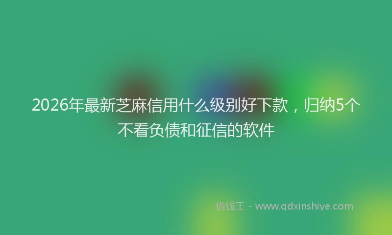 2026年最新芝麻信用什么级别好下款，归纳5个不看负债和征信的软件
