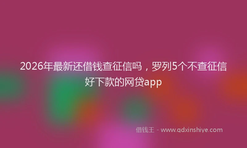 2026年最新还借钱查征信吗，罗列5个不查征信好下款的网贷app