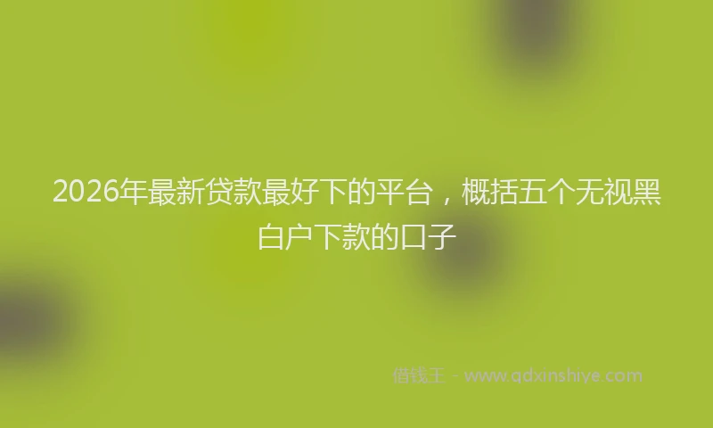 2026年最新贷款最好下的平台，概括五个无视黑白户下款的口子